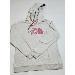 The North Face Women's Pullover Hoodie Sweatshirt Heather Pink‎ Logo XL